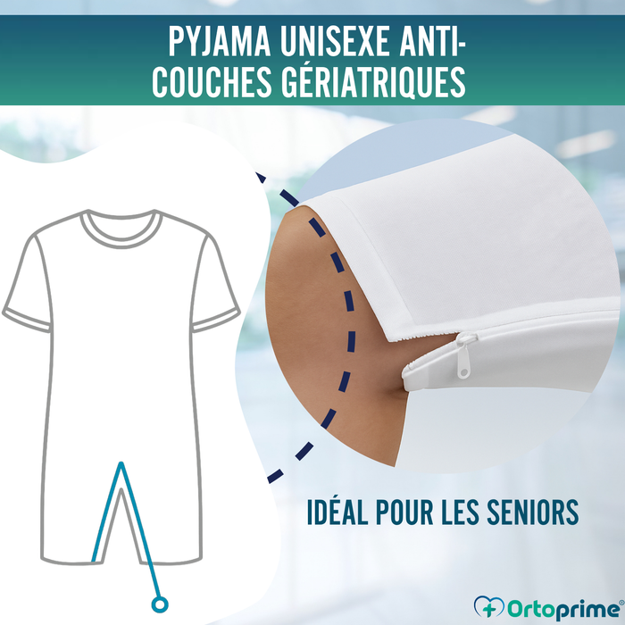 Pyjama Anti-couche avec Fermeture Éclair | Manches Courtes