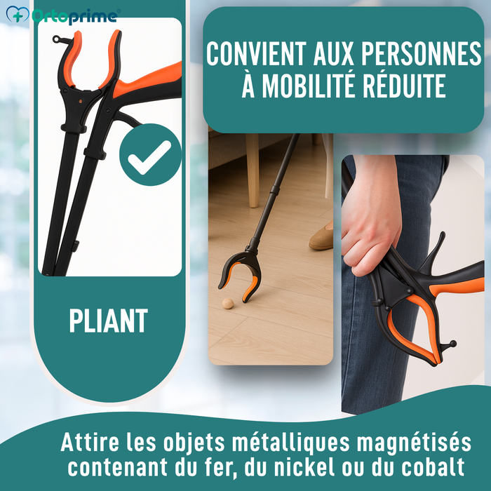 Pince Ramasse-Objets avec Aimant et LED | Pliable