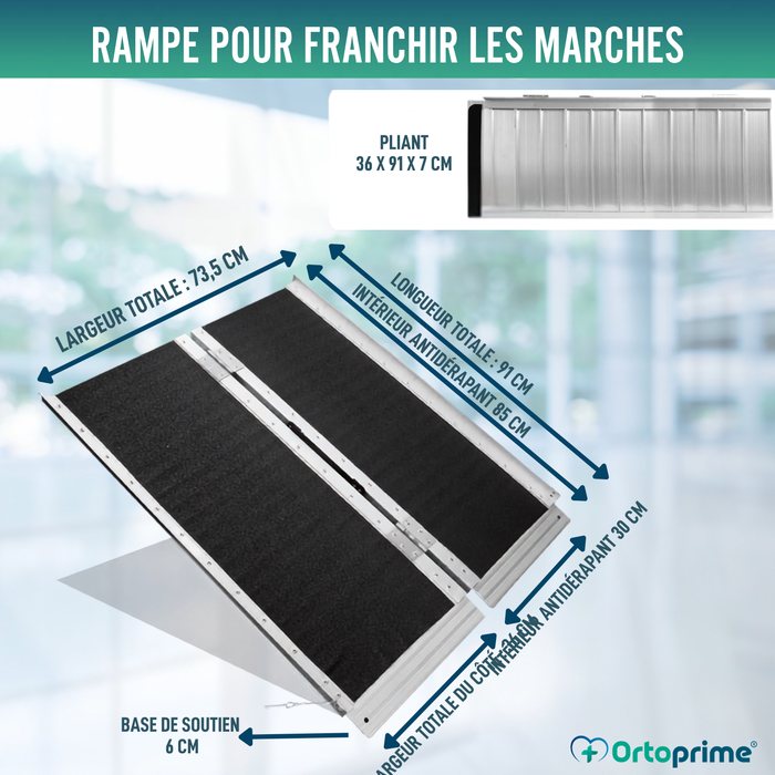 Rampe pour Fauteuil Roulant Pliable Salvaescaleras Portable