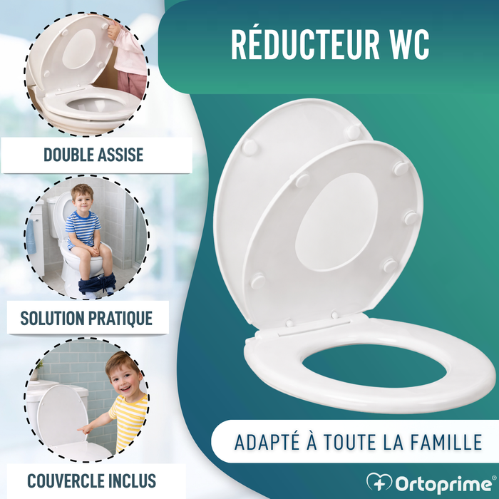 Réducteur WC Enfant avec Couvercle | Adaptateur Toilettes