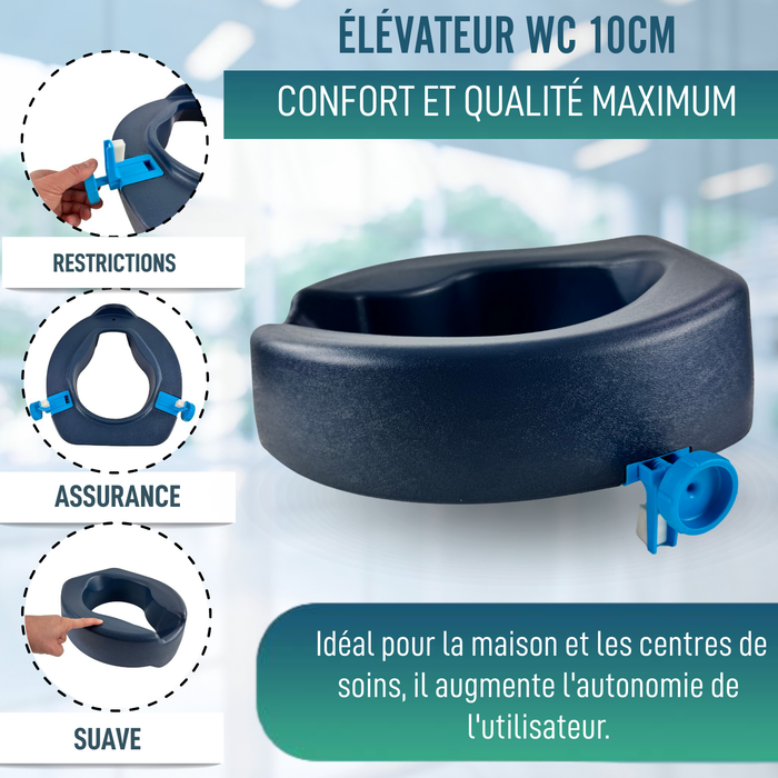 Élévateur WC 10 cm Doux | Rehausseur WC Adultes