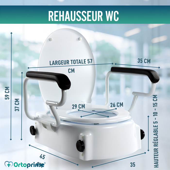 Rehausseur de WC Inclinable OrtoPrime Confort