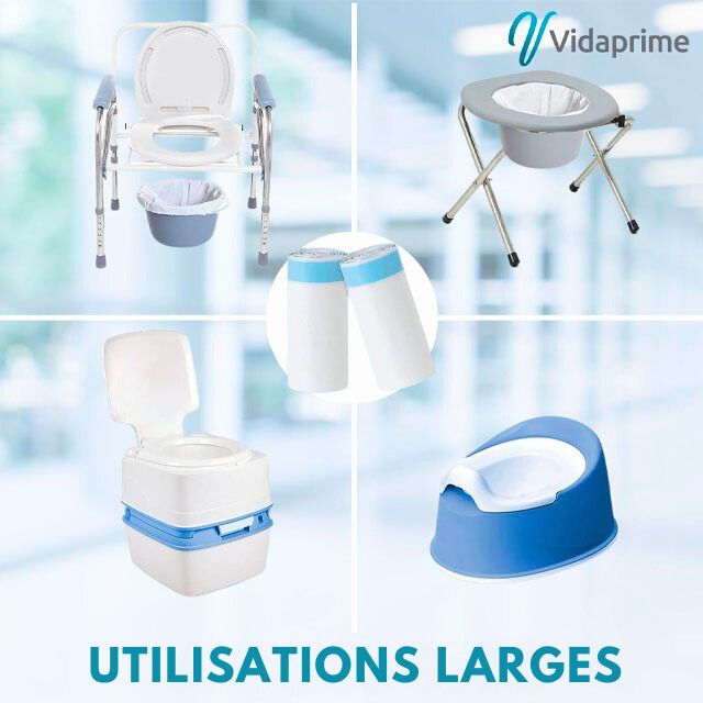 Sacs Jetables pour Toilettes avec Coussinets et Poignées | Pack 50