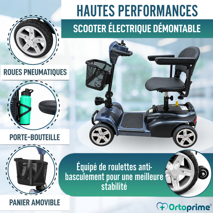 Scooter Électrique Démontable 4 Roues | Batterie Amovible