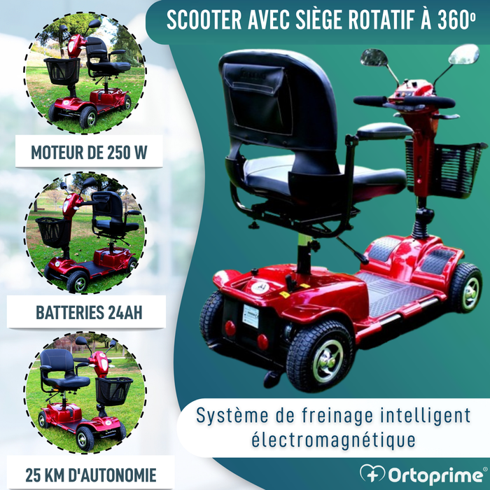 Scooter Électrique pour Handicapés | Double Amortissement