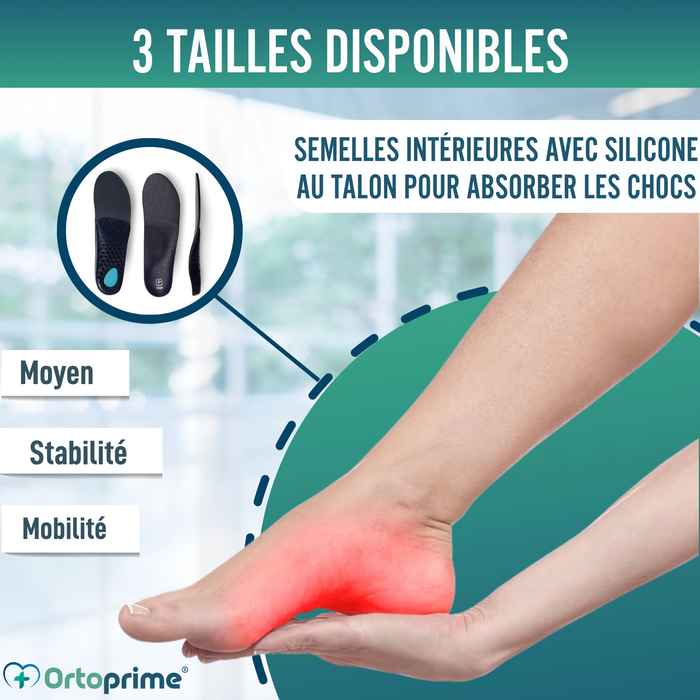 Semelles orthopédiques pour fasciite plantaire | 3 tailles