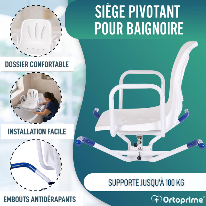 Siège de Baignoire Pivotant à 360° Confort