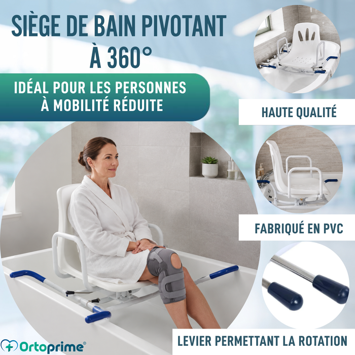 Siège de Baignoire Pivotant à 360° Confort