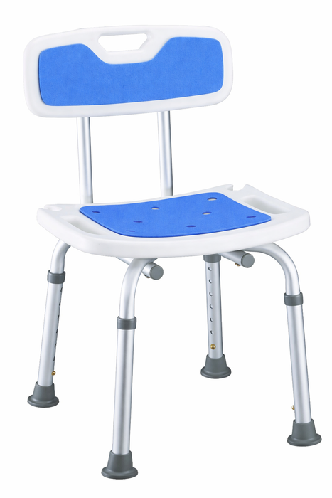 Chaise de Douche Antidérapante avec Dossier et Siège Rembourré