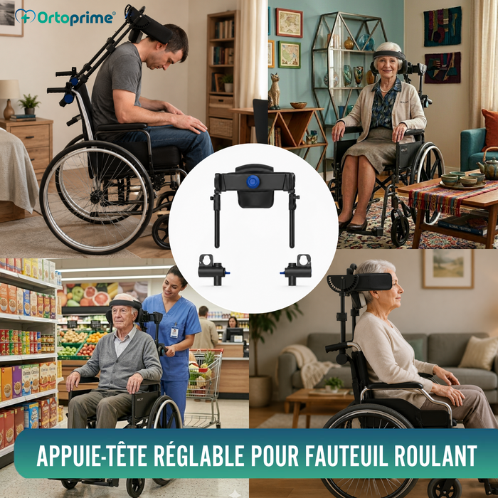 Appui-tête Réglable pour Fauteuil Roulant | 2 Modèles