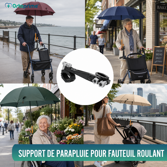 Porte-Parapluie Universel pour Fauteuils et Déambulateurs