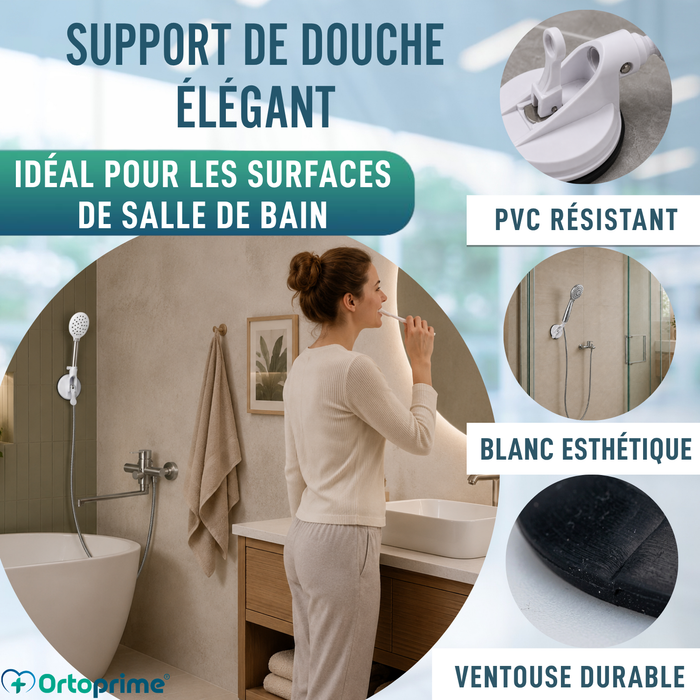 Support de Douche avec Ventouse et Levier | Porte-douche Universel