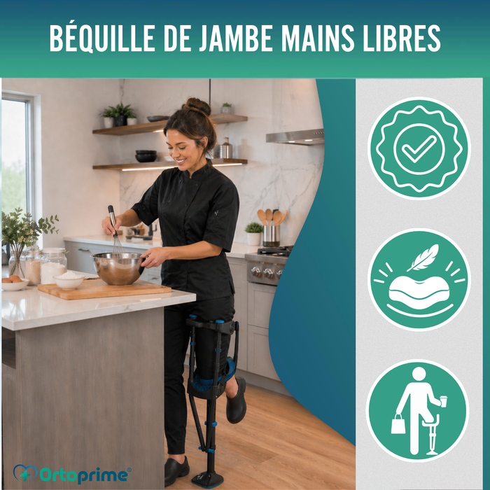 Béquille de Genou Mains Libres | Hauteur Réglable