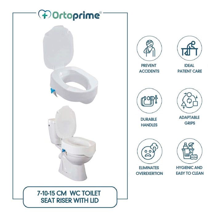 Rehausseur de WC avec Couvercle à Hauteur 7-10-15 cm | Modèle Universel