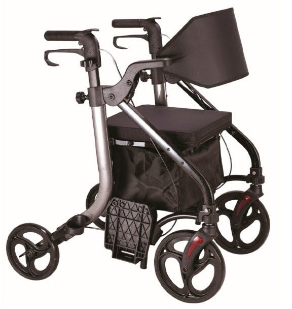 Rollator avec Chaise Roulante Pliable et Panier — Ortoprime.fr