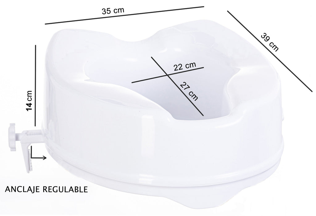 Rehausseur de WC avec Couvercle 14 cm | Universel