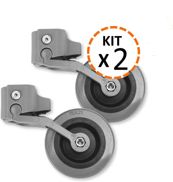 Kit x2 Roues pour Déambulateurs et Marchettes 22, 25 et 30 mm