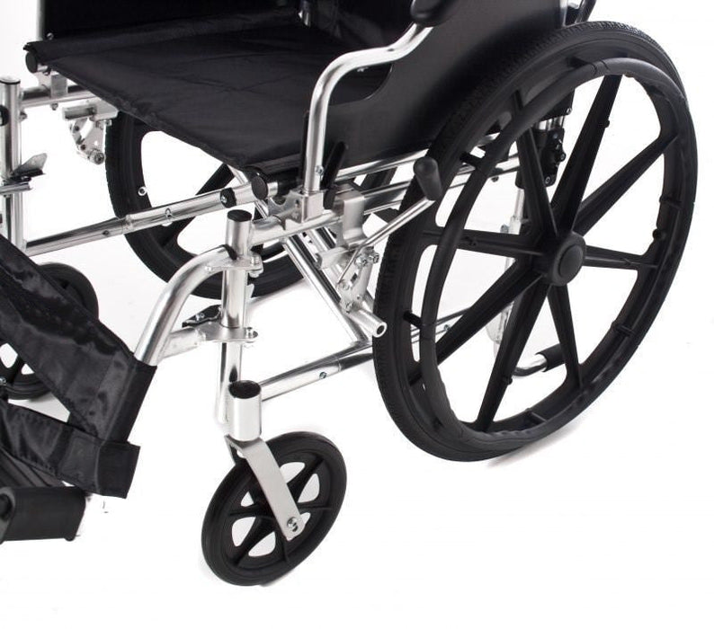 Chair Roulant Fauteuil Roulant en Aluminium Chromé | Homologué CE — Ortoprime.fr